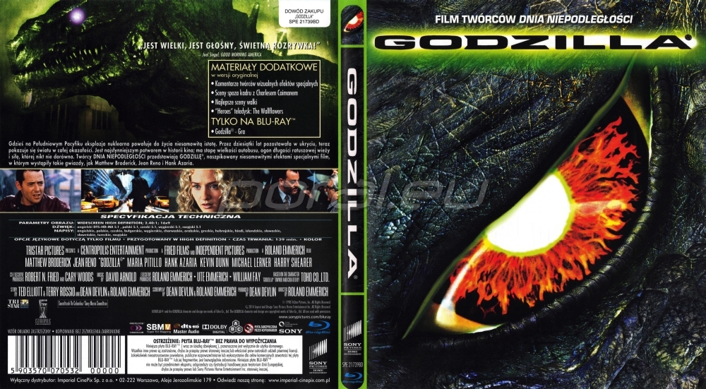 Godzilla (1998) Film Blu-ray [Polski Portal Blu-ray i 4K Ultra HD]